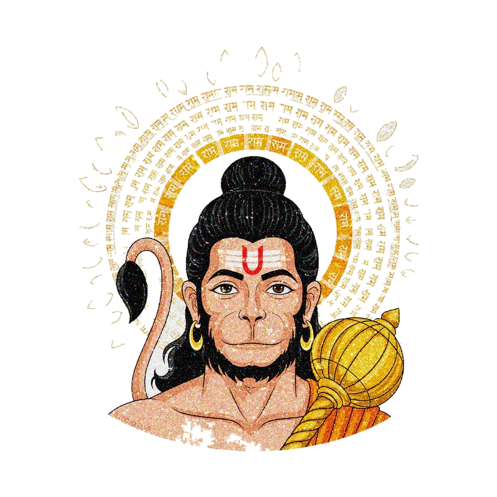 Hanuman Golden Halo Glitter Sticker
